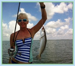 susi fishing and her seatrout in the everglades national park